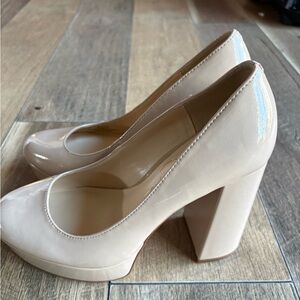 Jessica Simpson Nude Patent Block Heels
